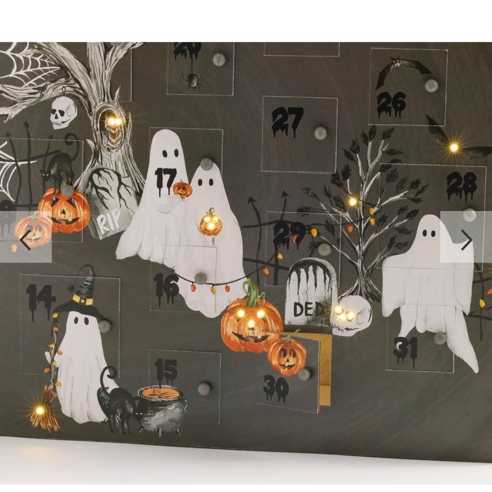 New Pottery Barn Light Up Halloween Ghost Advent Calendar 24x17x3 - Picture 2 of 6